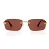 Faos Concept Men's Brown / Red Mycenae In Metalic Gold With Maroon Lenses