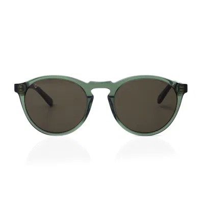 Faos Concept Men's Tinos In Crystal Green With Stone Brown Lenses