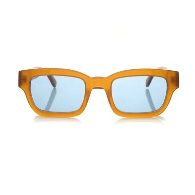 Faos Concept Men's Yellow / Orange Kalymnos In Electrum Amber With Kyano Blue Lenses