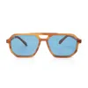 Faos Concept Men's Yellow / Orange Kythnos In Marble Amber With Kyano Blue Lenses