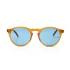 Faos Concept Men's Yellow / Orange Tinos In Electrum Amber With Kyano Blue Lenses