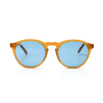 Faos Concept Men's Yellow / Orange Tinos In Electrum Amber With Kyano Blue Lenses