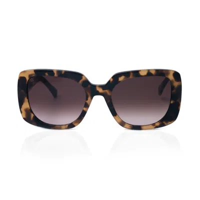 Faos Concept Women's Rhodes In Marble Brown With Purple Gradient Lenses