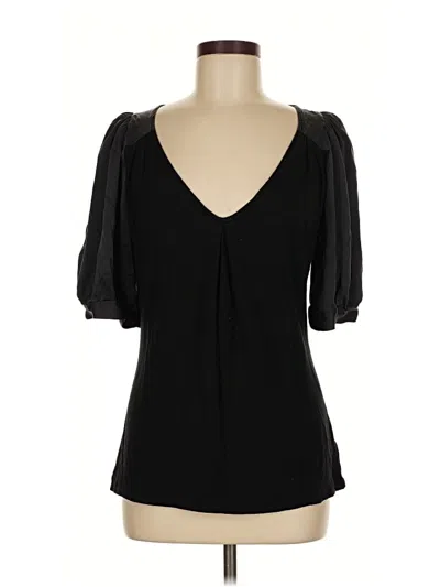 Pre-owned Faquette Short Sleeve Blouse In Black