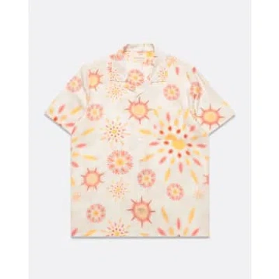 Far Afield Afs801 Stachio Ss Shirt Floral Splash Print Multicoloured In Red