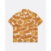 FAR AFIELD AFS805 SELLECK SS SHIRT FLOWER COLLAGE PRINT IN HONEY GOLD