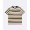 FAR AFIELD AFTS277A CREW NECK T SHIRT BLACKPOOL STRIPE IN YARN DYED MULTICOLOUR
