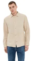 Far Afield Bisset Linen Jacket Peyote Sand In Peyote Sand