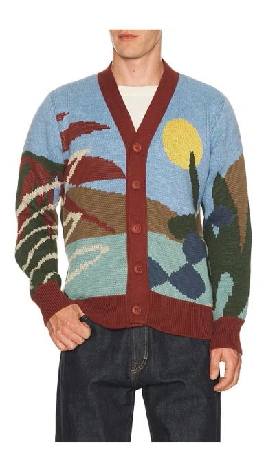 Far Afield Buckley Cardigan Sweater In Beach Landscape