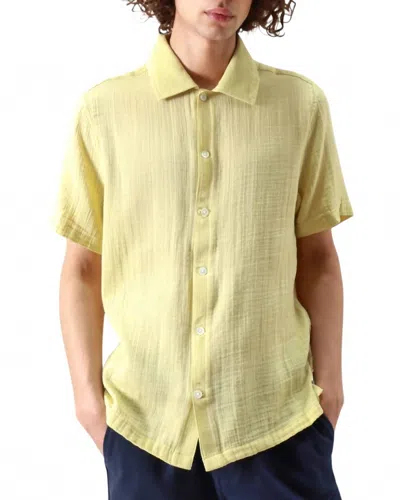 Far Afield Busey Double Cloth Button Shirt In Dusk Yellow In Green