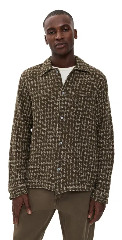 Far Afield Dobby Architect Busey Shirt Brown/green/stone