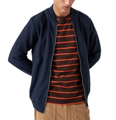 Far Afield Essa Zipped Cardigan In Navy Iris In Blue