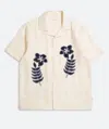 Far Afield Floral Flock Stachio Button Down Shirt In Neutral
