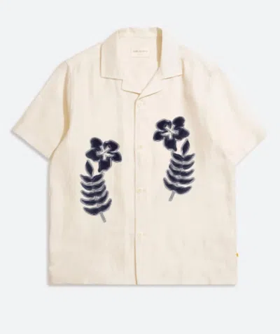 Far Afield Floral Flock Stachio Button Down Shirt In Neutral