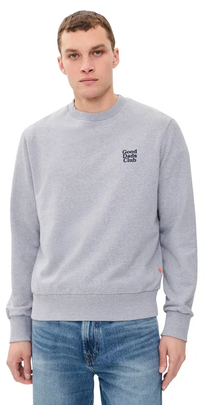Far Afield Good Dads Club Embroidered Sweatshirt Grey Marl In Blue