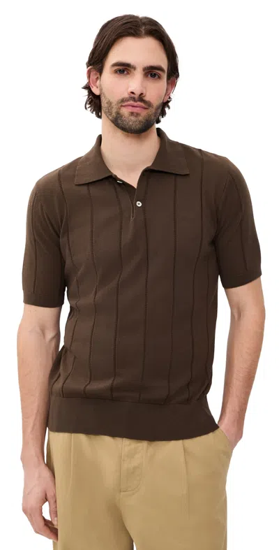 Far Afield Jacobs Knitted Polo Brown