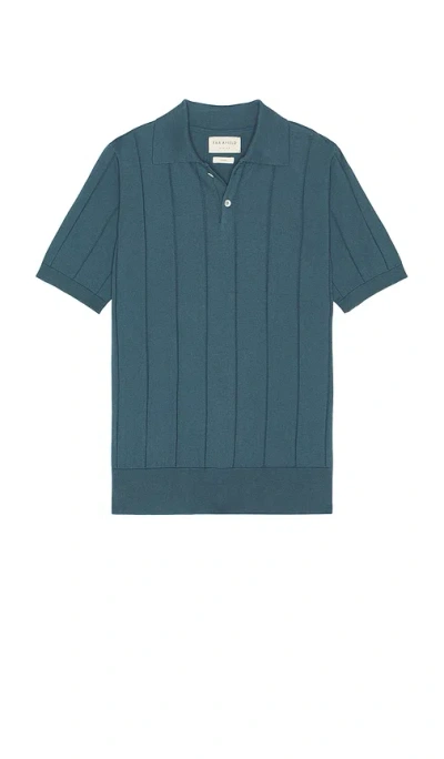 Far Afield Jacobs Short Sleeve Polo In Aegean Blue