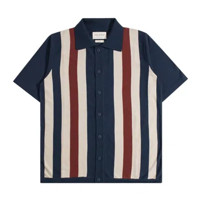 Far Afield Men's Blue Velzy Simple Stripe Knit Shirt
