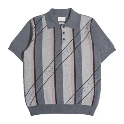 Far Afield Men's Grey The Strong, Silent Type Polo In Gray