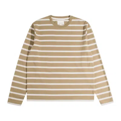 Far Afield Men's Neutrals Breton Stripe T-shirt - Sand In Brown