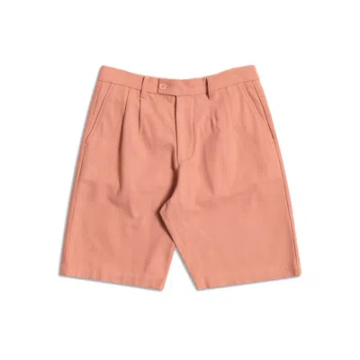 Far Afield Men's Pleated Shorts - Mahogany Pink In Brown/pink