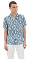 Far Afield Selleck Ceatano Print Camp Shirt Blue In Blue