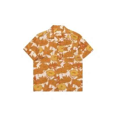 Far Afield Selleck S/s Shirt Flower Collage Print In Honey Gold From In Multi