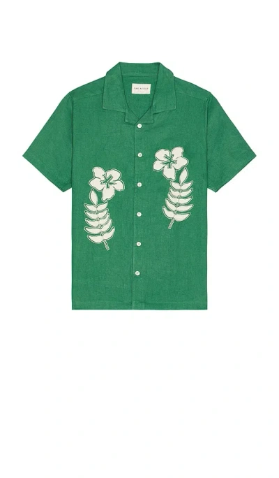 Far Afield Stachio Shirt In Tropical Green Floral Flock