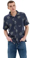 Far Afield Stachio Sol Embroidery Camp Shirt Navy Iris In Navy Iris