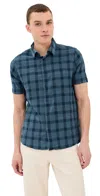 Far Afield Tonal Check Shirt Navy In Navy