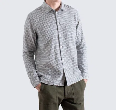 Far Afield Two Pocket Long Sleeve Shirt In White In Gray