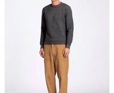 Far Afield Vitor Ribbed Knit Long Sleeve Sweater In Melange Grey/black In Multi