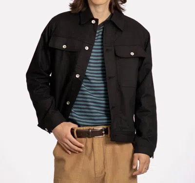 Far Afield Watts Button Front Jacket In Black