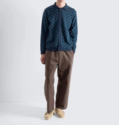 Far Afield Zigger Criss Cross Cardigan In Blue