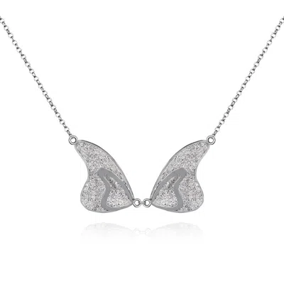 Far East Jewelry Women's Handcrafted Silver Love Butterfly Necklace