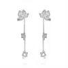 Far East Jewelry Women's White / Silver Handcrafted Silver & Crystal Pure Lotus Earrings In Multi