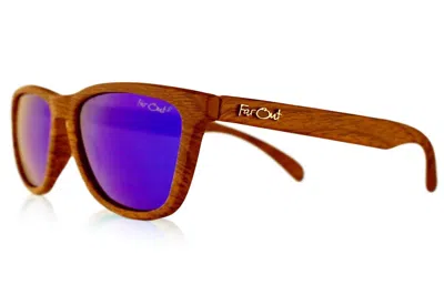 Far Out Sunglasses Polarized Premiums Blue Lens In Wood Grain Brown In Multi