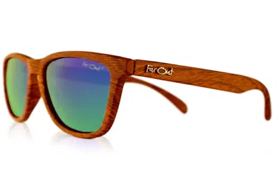 Far Out Sunglasses Wood Grain Polarized Premiums In Green Lens In Multi
