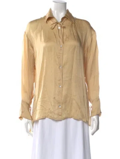 Pre-owned Fara Long Sleeve Blouse In Neutral