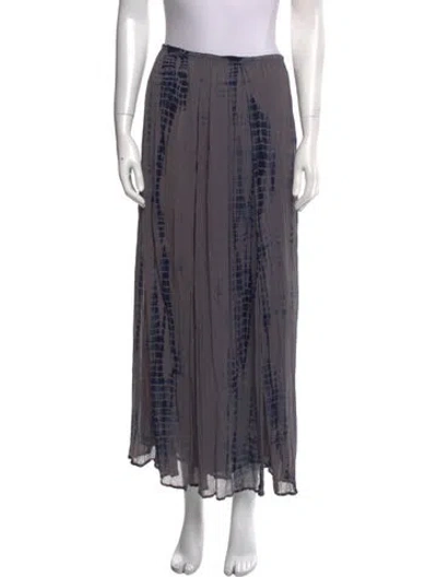 Pre-owned Fara Nylon Midi Length Skirt In Gray