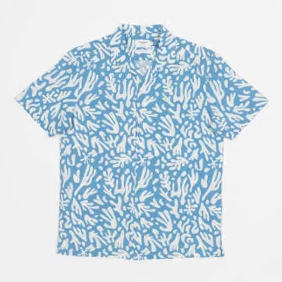 Farah Colbert Reef Pattern Shirt In Blue & White