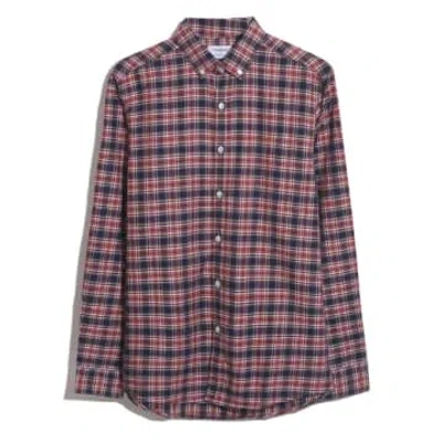 Farah F4wfc042 Fraser Check Ls Shirt In Clay Red