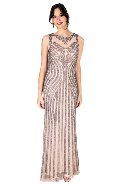 Pre-owned Farah Formal Sweep Dress For Women| A-line Beaded & Sequined Tulle Fabric Dress In Multicolor