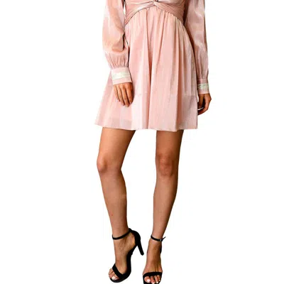 Farah Naz New York Twisted Neck Dress In Pink