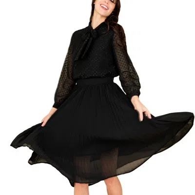 Farah Naz New York Womens Crushed Chiffon Skirt In Black