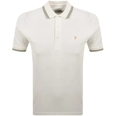 Farah Vintage Alvin Tipped Polo T Shirt White