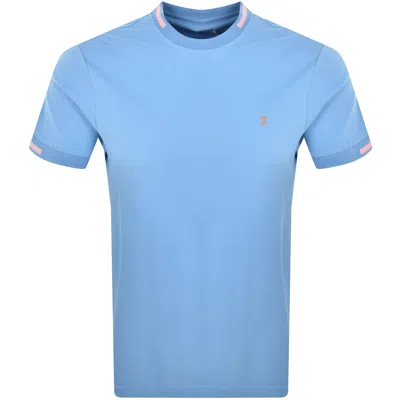 Farah Vintage Bedingfield Tipping T Shirt Blue