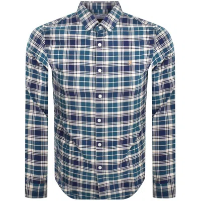 Farah Vintage Brewer Long Sleeve Shirt Blue