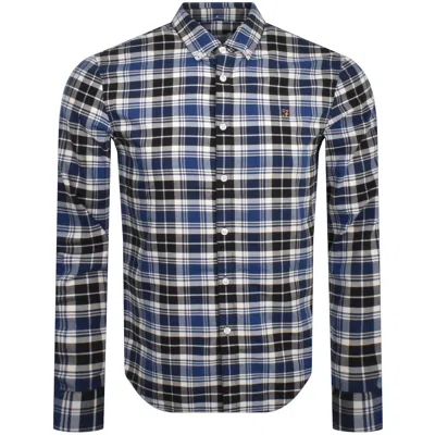 Farah Vintage Brewer Long Sleeve Shirt Blue