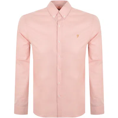 Farah Vintage Brewer Long Sleeve Shirt Pink